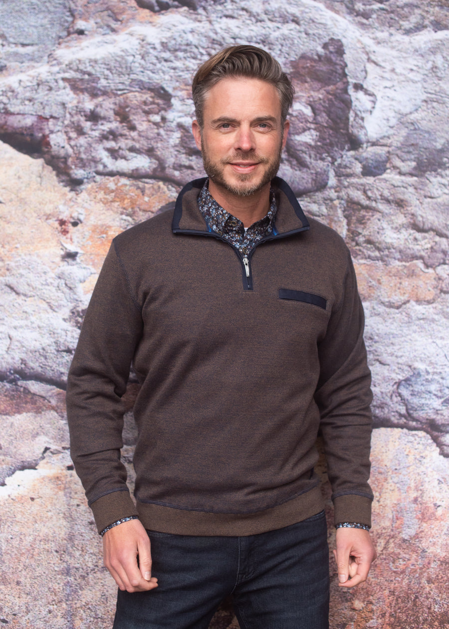 Meantime Brown Half Zip 21110